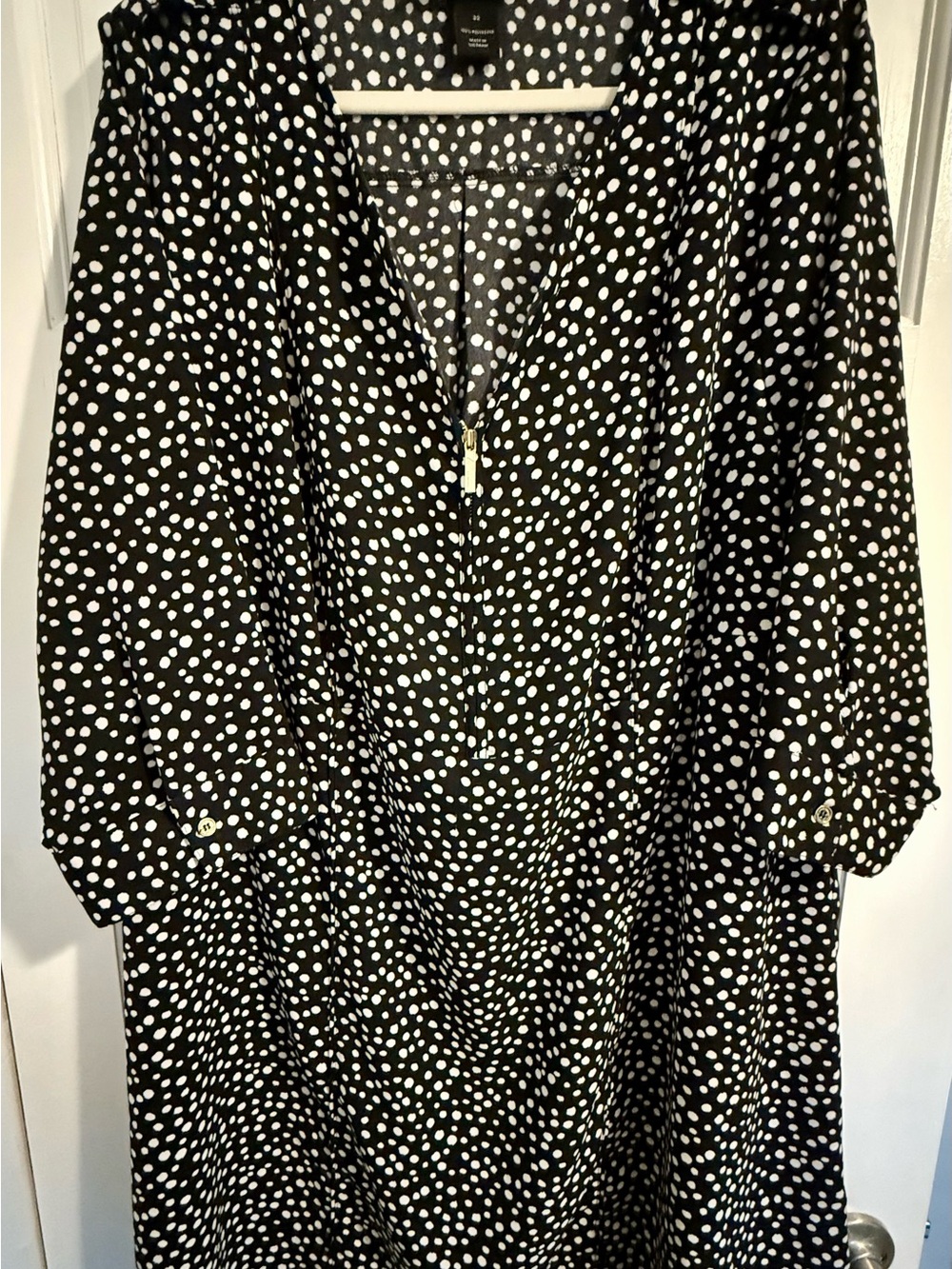 Lane Bryant Black and White Polka Dot Midi Dress